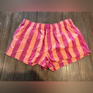 Pink and Orange Striped Shorts